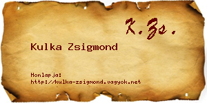 Kulka Zsigmond névjegykártya